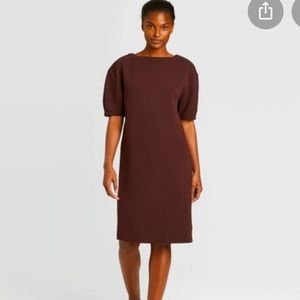 {NEW!} Prologue Maroon Puff-sleeve Midi (M)